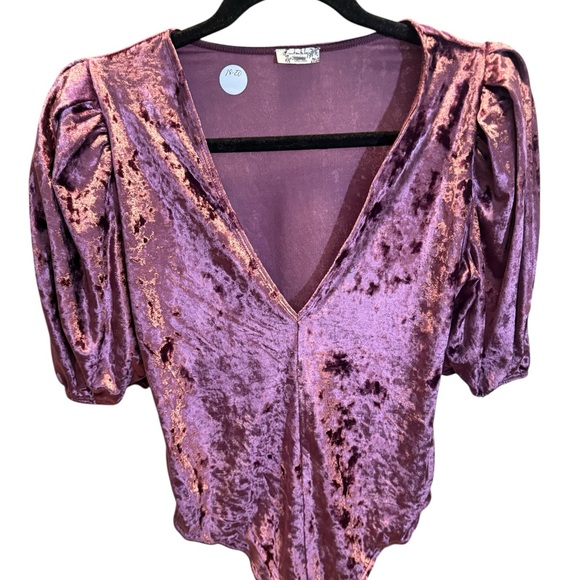 Free People Purple Velvet Bodysuit - Picture 2 of 4